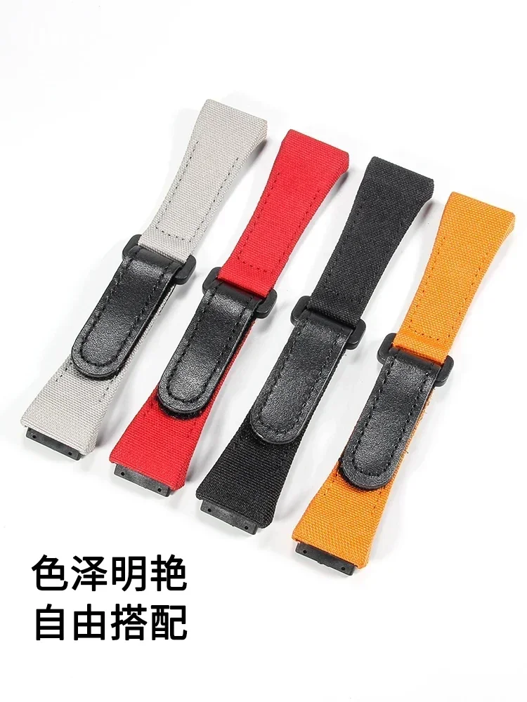 Nylon Canvas Watch Band for Richard Mille Rm 50 53 Series Geya Velcro Convenient Watch Strap Accessories 25mm Wristband