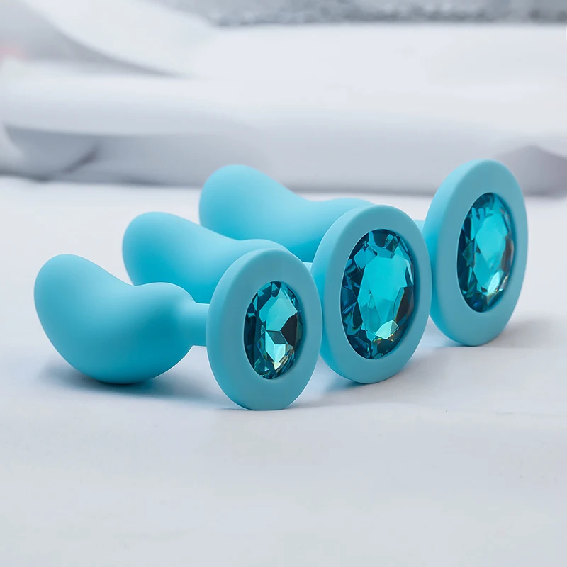 Small Pea Shaped Silicone Anal Plug for Woman Sex Toys 3 Sizes Butt Plug Crystal Base Anal​ Toy Anal Trainer Anal Dildo But Plug