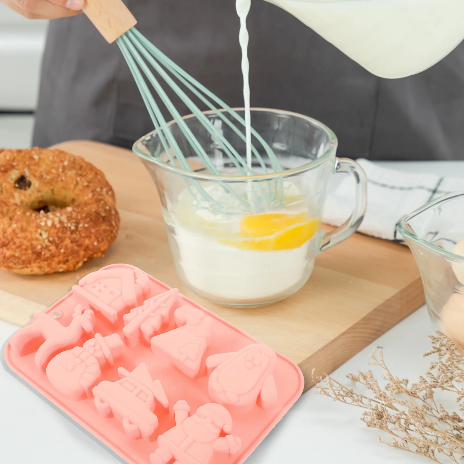 

2Pcs Silicone Xmas Baking Mold Christmas Chocolate Candy Mold Non-Stick for Candy Making Christmas Chocolate Molds