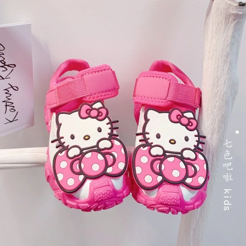 

Новинка 2023 года, летние спортивные сандалии Sanrio для девочек, удобные спортивные сандалии на мягкой подошве в стиле принцессы для средних и больших детей