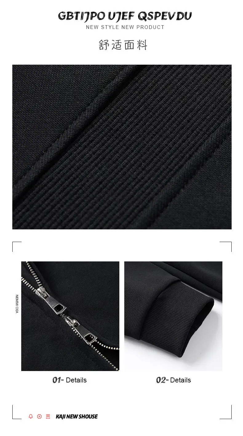 Men's Casual Double Head Zipper Sweatshirt Solid Color Turn-down Collar Loose Fit Autumn 360gsm Comfortable Sweatshirt