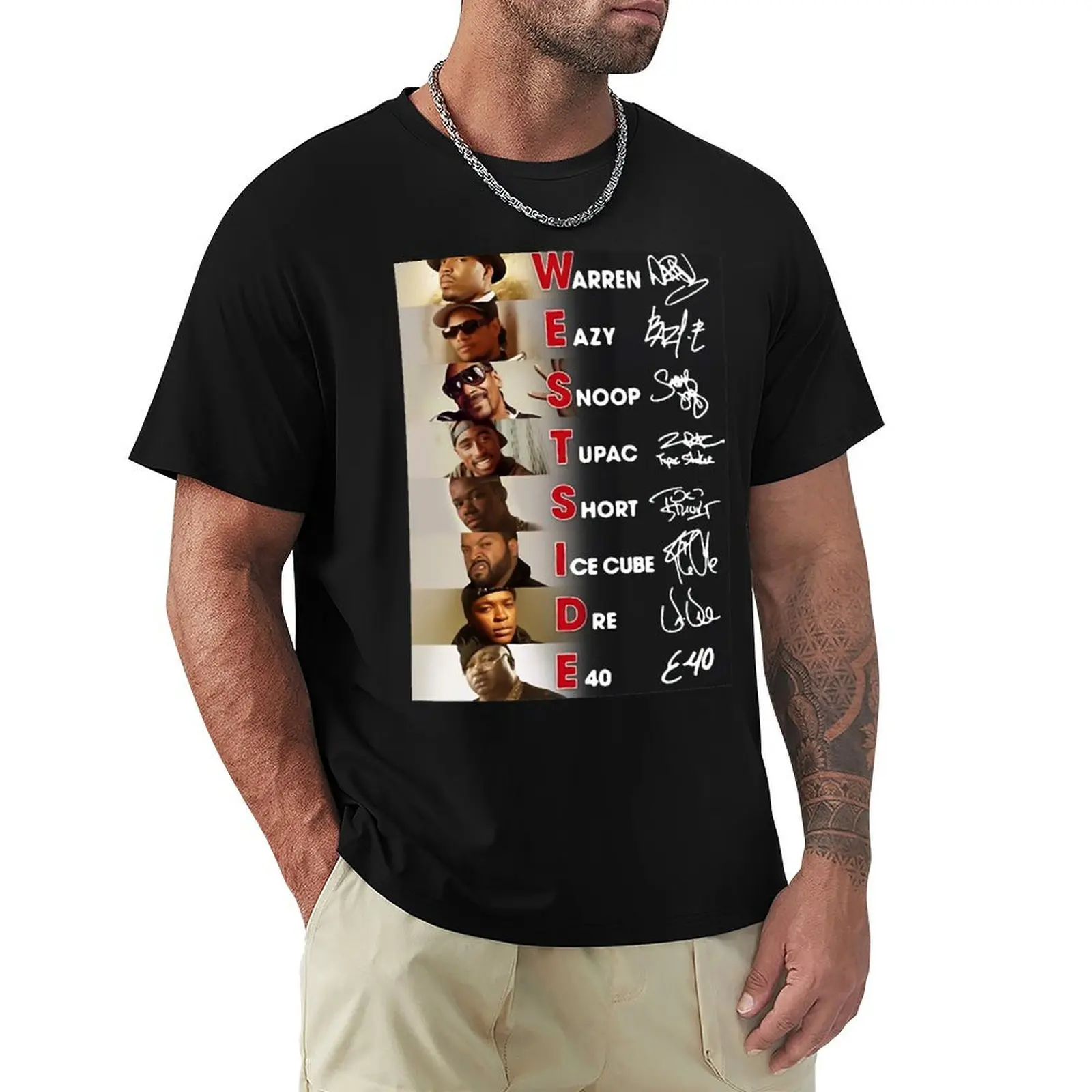 Shirt Westside All Rappers Warren Eazy Snoop Dog T-Shirt Simple Graphic Design T-Shirt