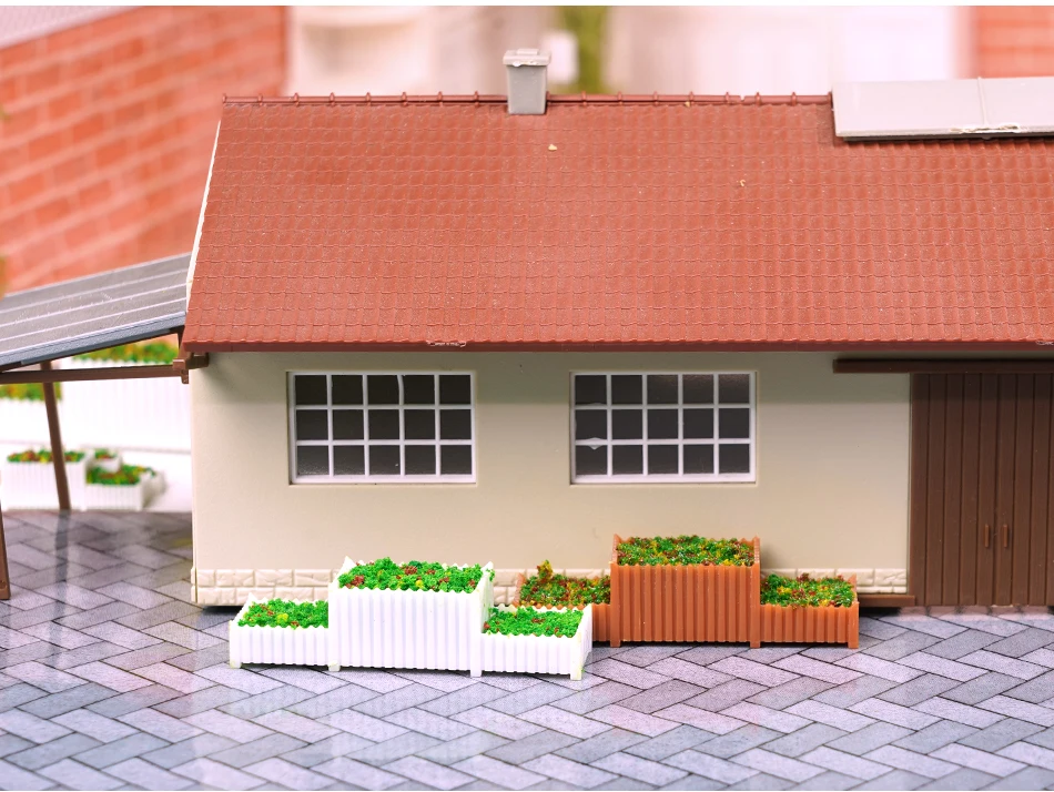 5 Stück 1/75-200 Blumenbeet Sukkulenten-Pflanzentopf Eisenbahn-Parterre Stadtgarten Landschaft HO-Maßstab Modellbahn-Zubehör – Detail 8