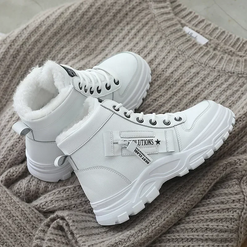 

New Winter Snow Boots Women Casual High-top Shoes Warm Sneakers Platform Ankle Boots Plus Size 45 Zapatillas De Mujer