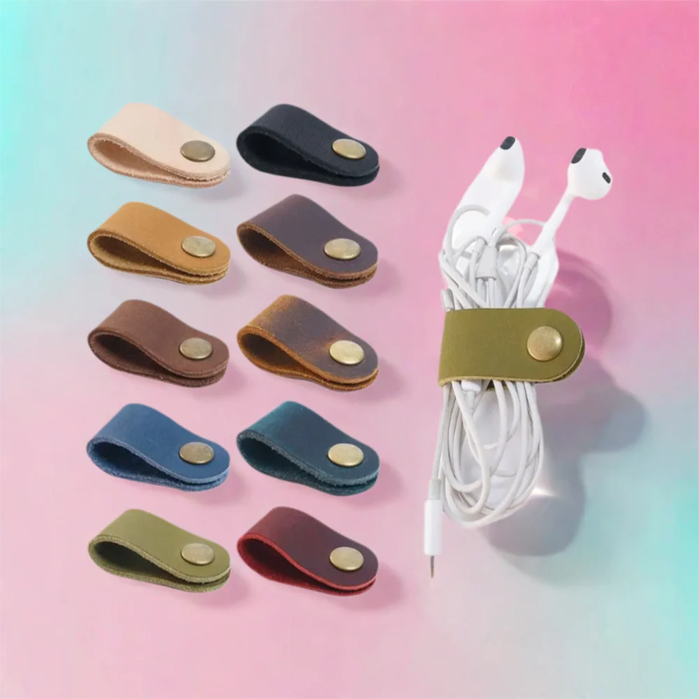 Cartoon Leather Cable Winder Mini Cord Organizer Cable Management Cord Organizer Cable