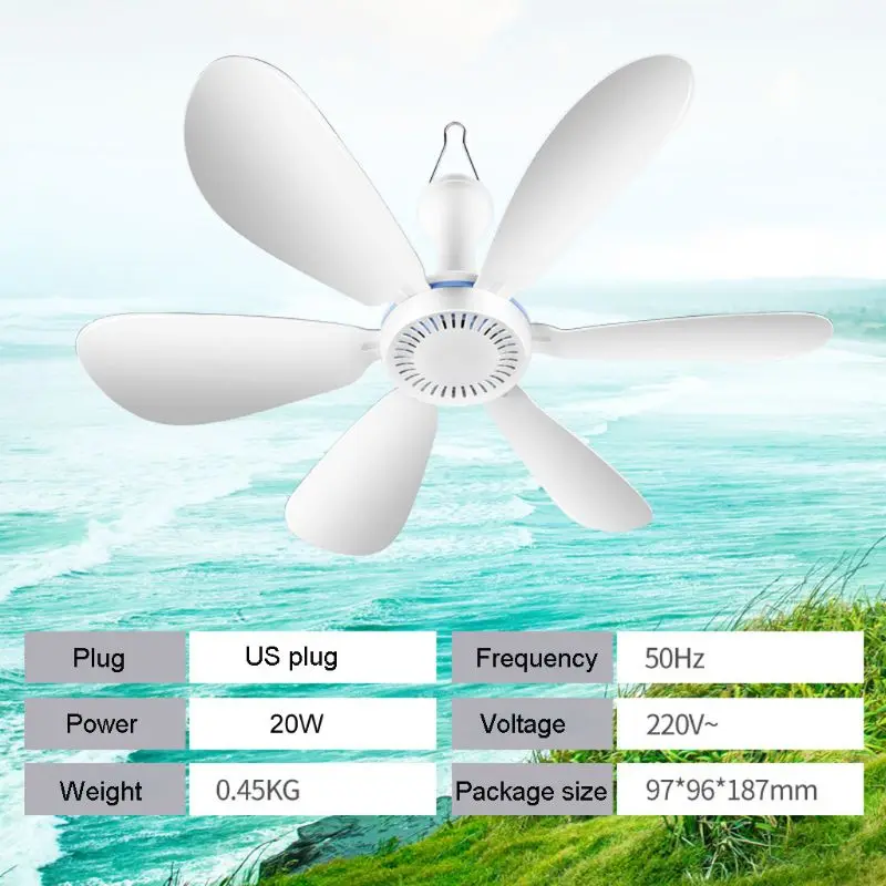 

D0AB 220v 20w Silent Ceiling Fan Mute Electric Hanging Fan with for Room