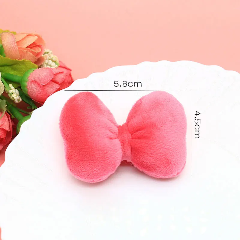 10 Stück rosa Schleifenapplikationen aus flauschigem Stoff, Cartoon-Motiv, einfarbig, zum Selbermachen, für die Dekoration von Kleidung, Schuhen und Hüten. – Detail 5