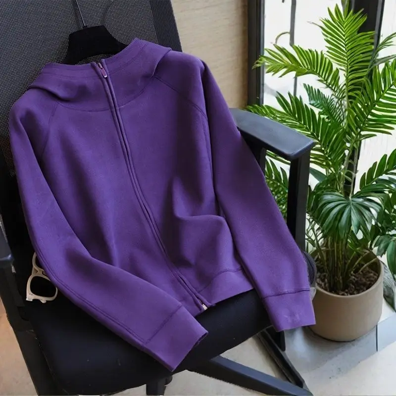 

Spring And Autumn Casual Korean Version Sports Zipper Cardigan Jacket Women's New Loose Hooded Versatile Sportswear