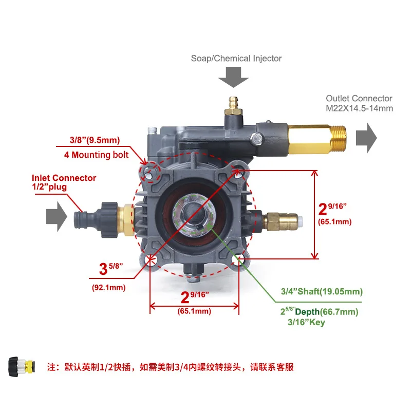 P180 Copper Swash Plate Pump Cleaning Machine Accessories Gasoline Engine Flushing Pump Head High Pressure Plunger Pump