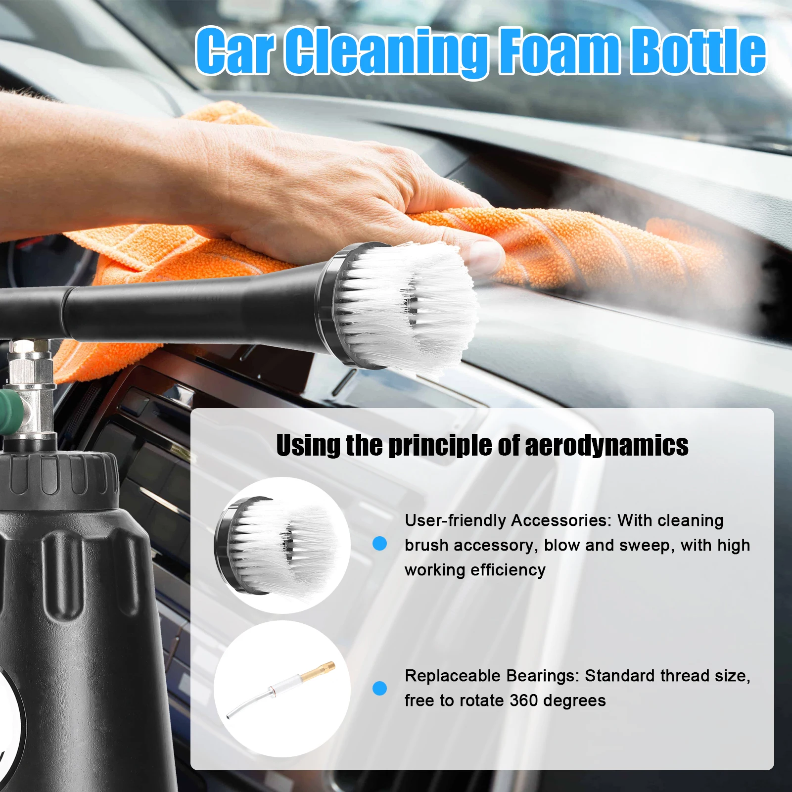 Copper Bearing Connector Accessory for  Cleaning Tool Air Blow-Dust Auto Cleaner Tool High Pressure Car Washer Spare Par