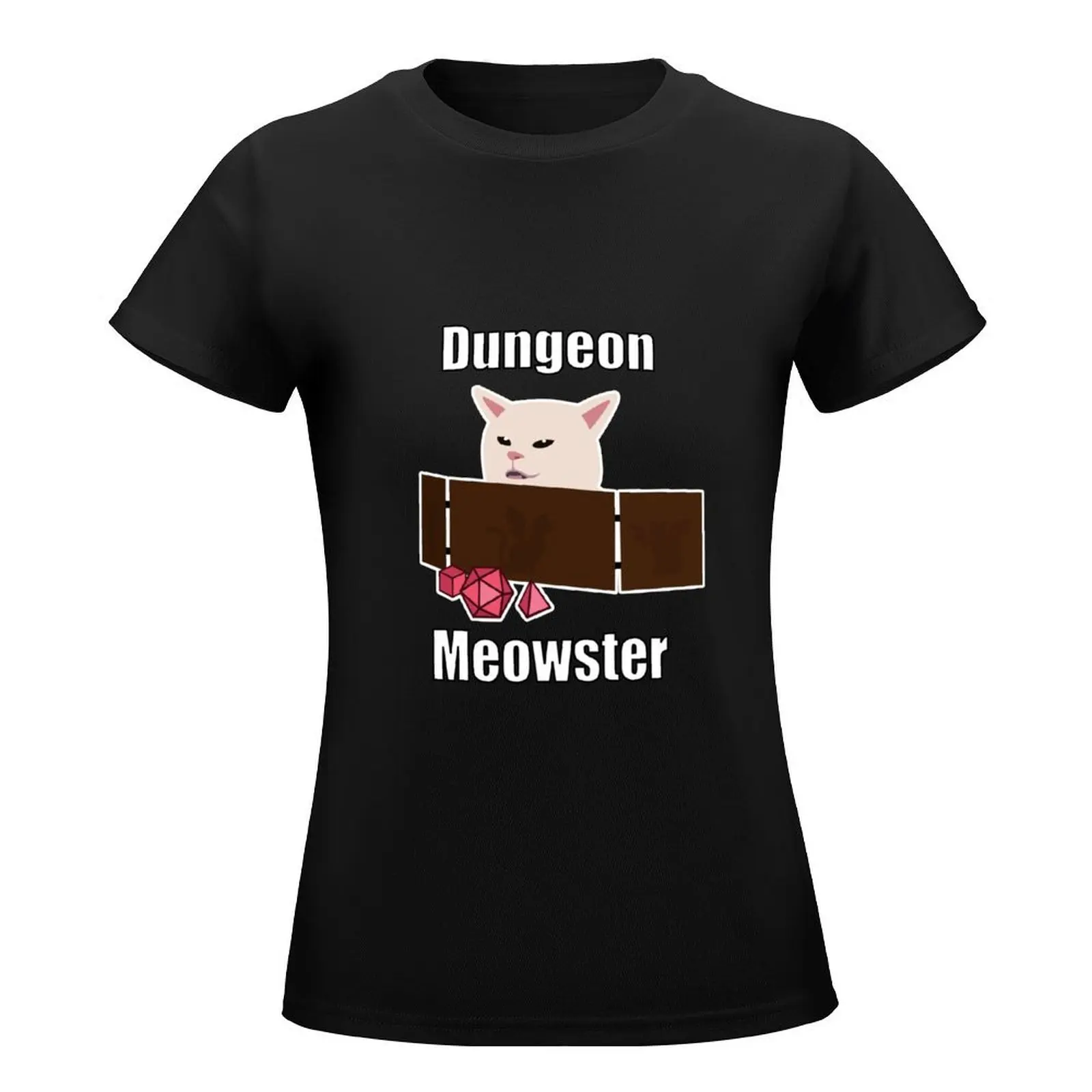 Confused Cat at DnD Table Dungeon Meowster Cat Meme T-Shirt lady clothes aesthetic clothes heavyweights t shirt for Women