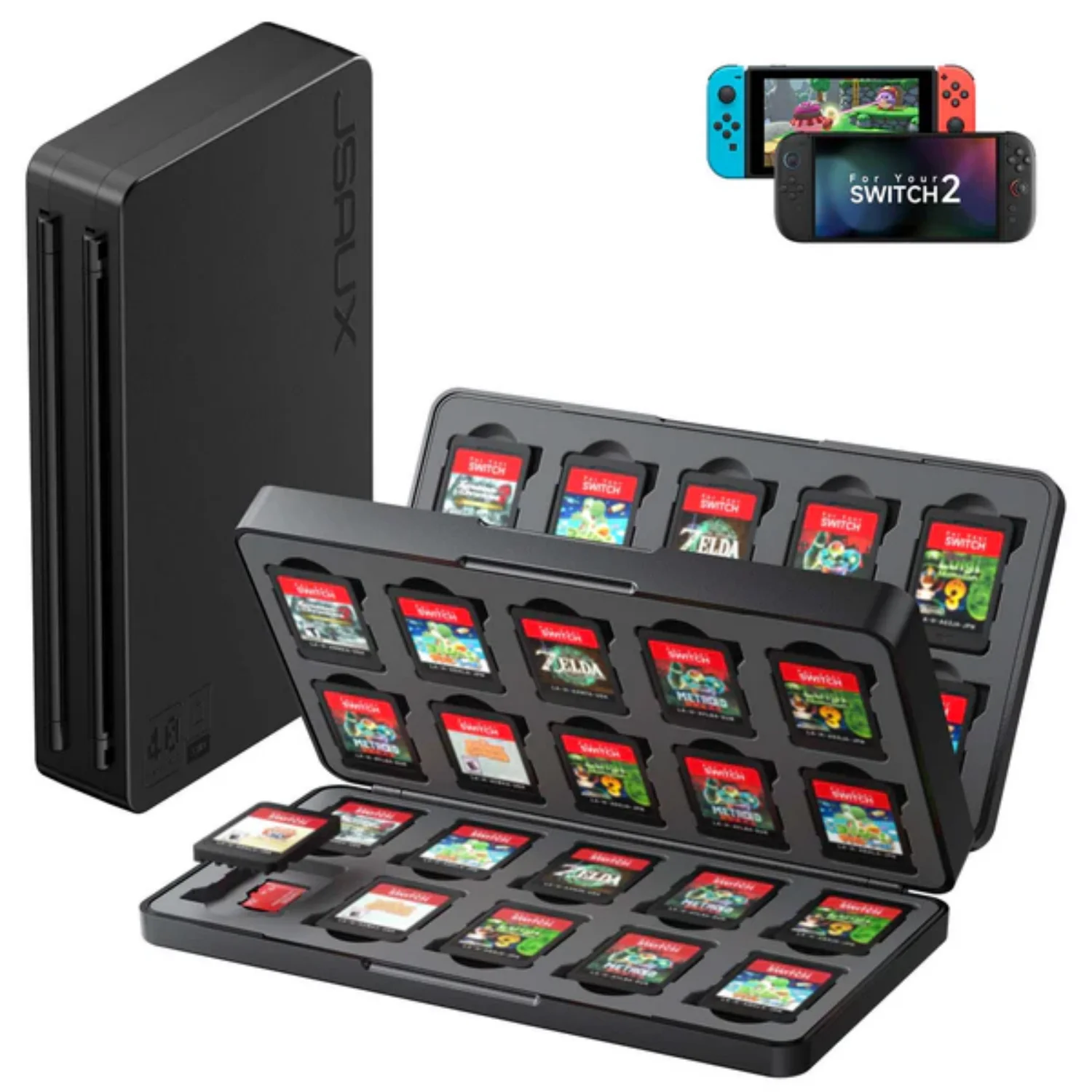 

40 Switch 2 Game Card Case Holder for Nintendo Switch 2/Switch OLED/Lite, 40-Slot Storage Holder for 40 Cartridges&MicroSD Cards