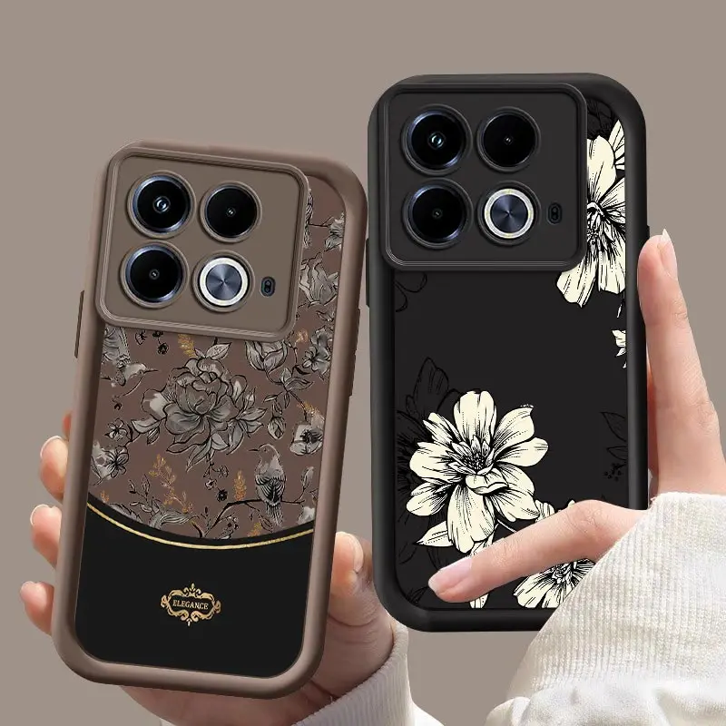 Note40 Elegant Flowers Phone Case For Infinix Note 30 Pro 30VIP 12 12Pro Smart 8 7 6 Zero 30 Shockproof Protection Back Cover