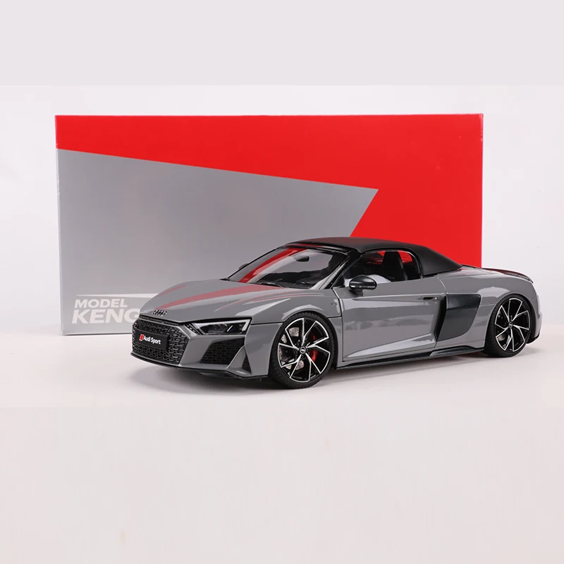 KENGFAI 1:18 AUDI R8 Diecast Alloy Model Car Miniature Sportcar Metal Vehicle  Open All Door