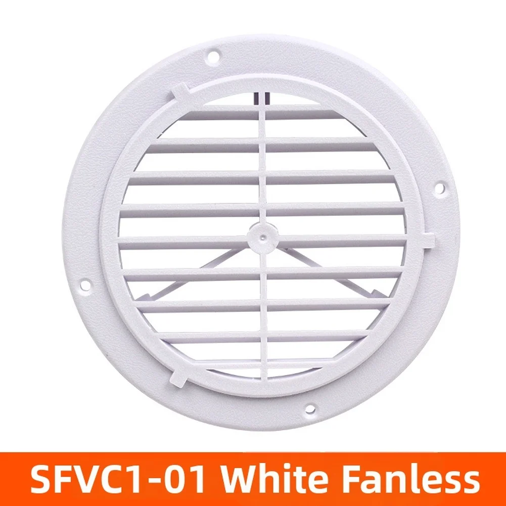White PP Plastic Round Ventilation Hood Cover Waterproof Silent Airflow Control For RV Trailer For Camper Roof Vent Accessories