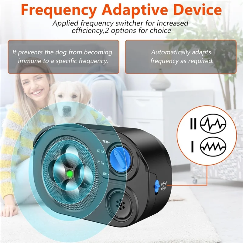 1PC A38M Barking Device for Dogs Rechargeable Bark Deterrent Stop Barking Up to 75 Ft Dog Training Collar Accessory