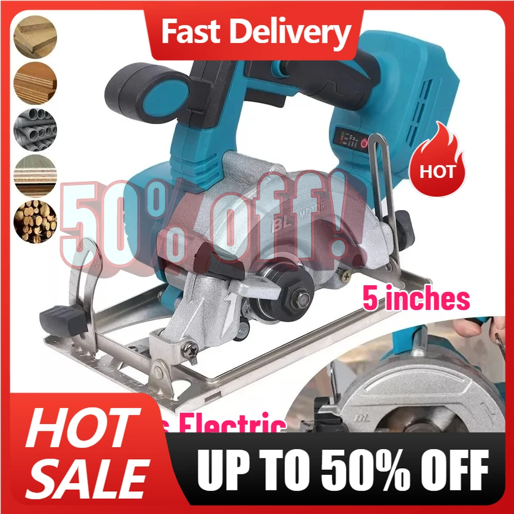 

【Fast Delivery】Brushless Electric Circular Saw For Makita 18V Batteries (not Included) Cordless 125MM Circular Saw Power Tools 1