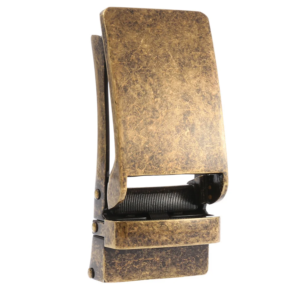 

2Pcs Belt Buckle Scratch Resistant Alloy Mens Business Belt Buckles Automatic Ratchet Black Light Brown