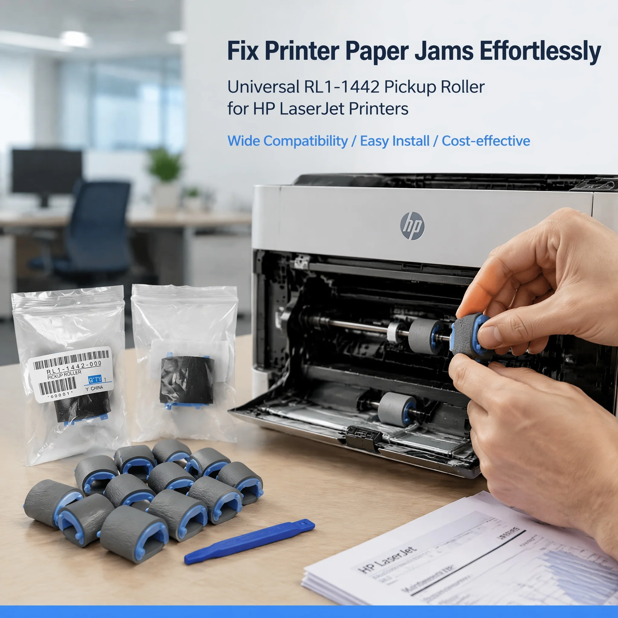 10/20X Paper Pickup Roller RL1-1442-000 for HP M1132 M1213 P1005 P1006 P1007 P1008 P1009 P1108 P1106 P1102 P1102 WM1216 RL1-1443