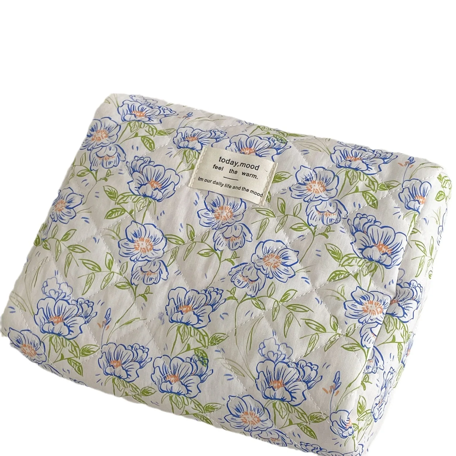 Blue Flower Makeup Bag Small Fresh Large Capacity Wash Bag Handbag Travel Storage Bag