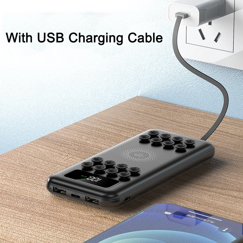 Power Bank 20000mAh Magnetic Wireless Charger Powerbank Built in Cable Fast Charger for iPhone 14 13 12 Xiaomi Samsung Poverbank image 5