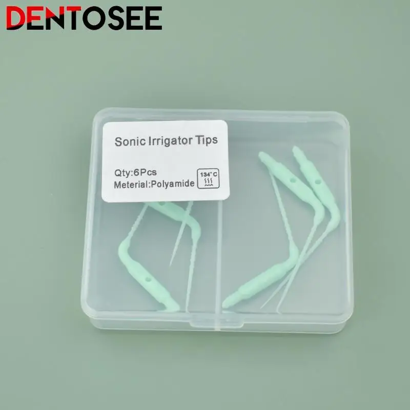 6PCS Dental Plastic Sonic Powered Endo Irrigation Tips Fit For Dentistry Air Scaler Handpiece Irrigator Tip Lab Material