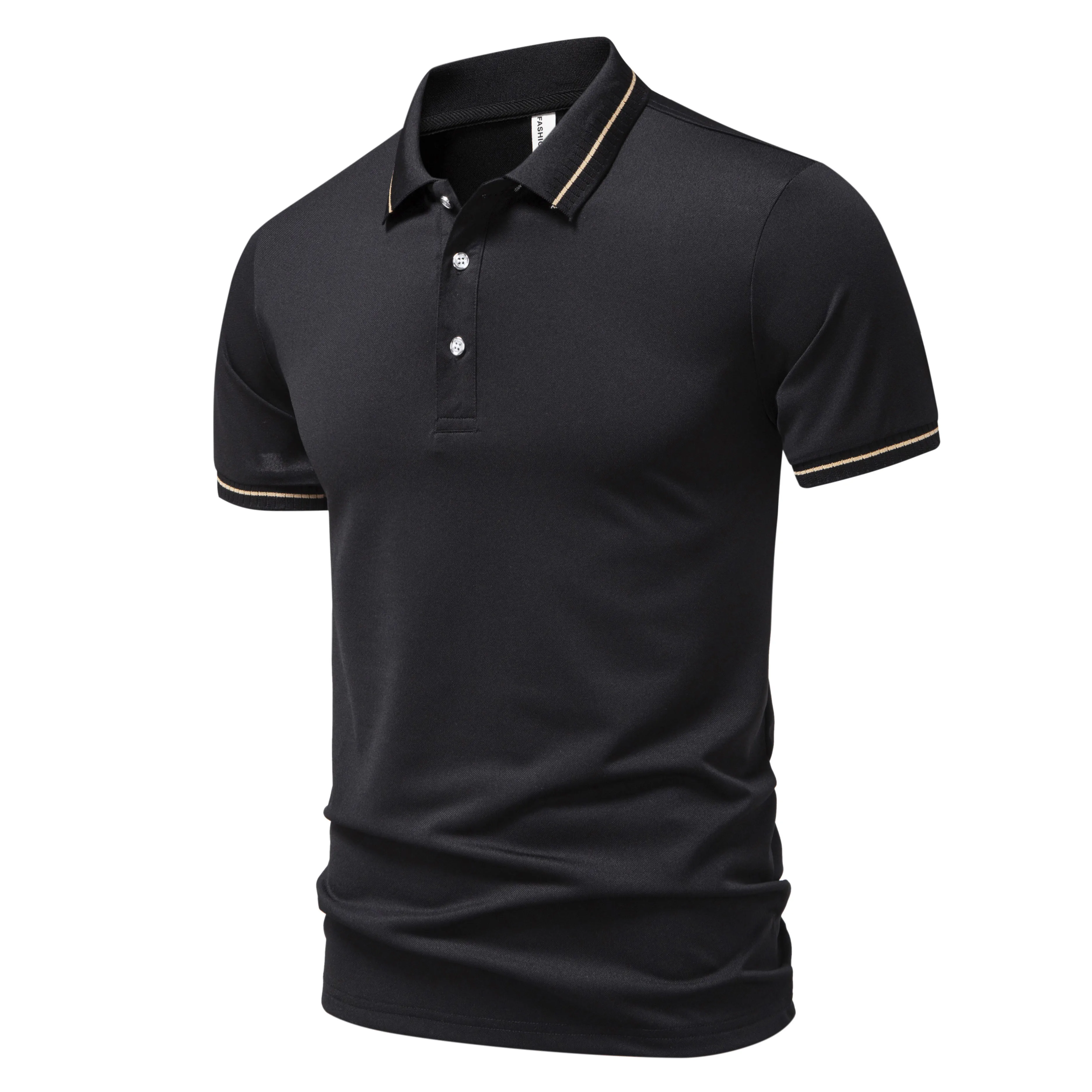 2026 Men's Business Casual Short Sleeved Bone Flower Solid Color POLO Shirt Fashion Breathable Comfortable Summer Versatile Top