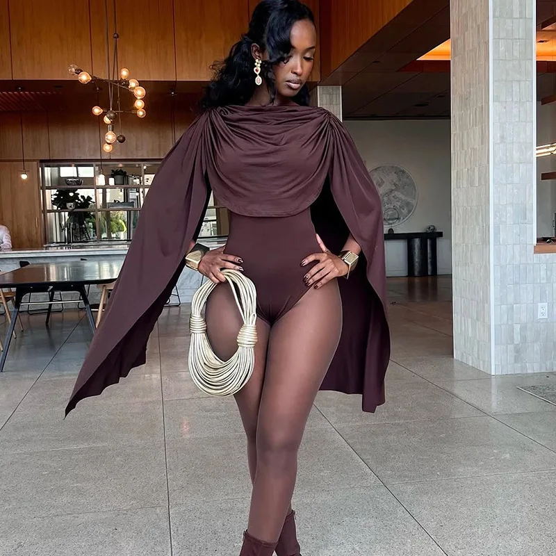 Swing Collar Bodysuit Hipster Fashion Sleeveless Jumpsuit Club Outfit Women's Evening Outfits Romper Sexy Slim Bodycon Underwear