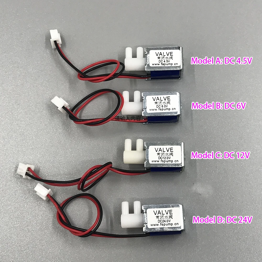 DC 4.5V/ 6V/ 12V/ 24V Mini Water Valve Solenoid Valve Normally Closed N/C Control Water Flow