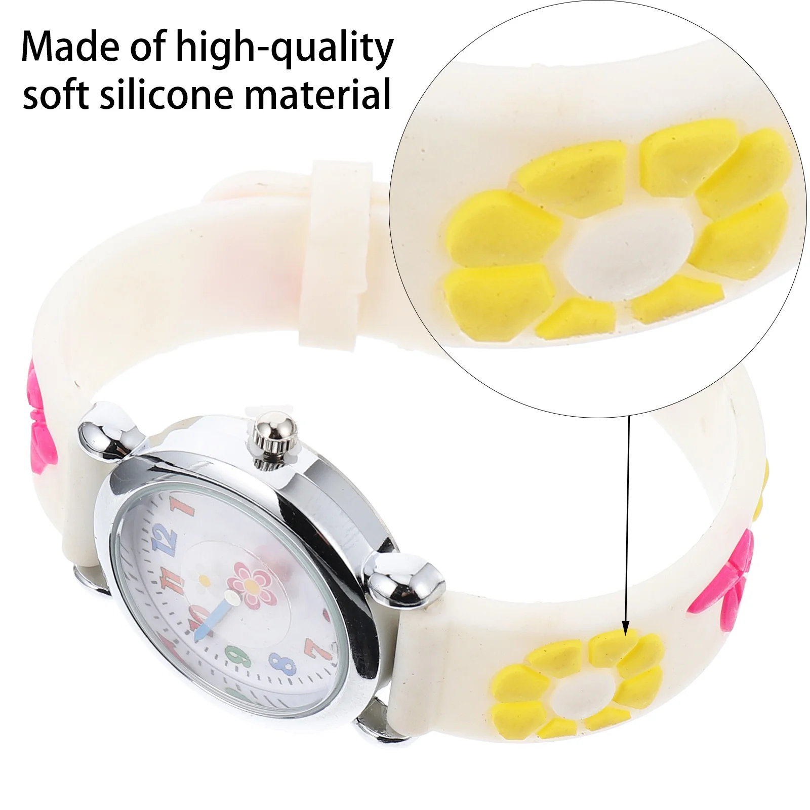 Kids Silicone Band Watch High-Quality Materials Adjustable Strap Clear Numbers Transparent Dial Design Children Wristwatch