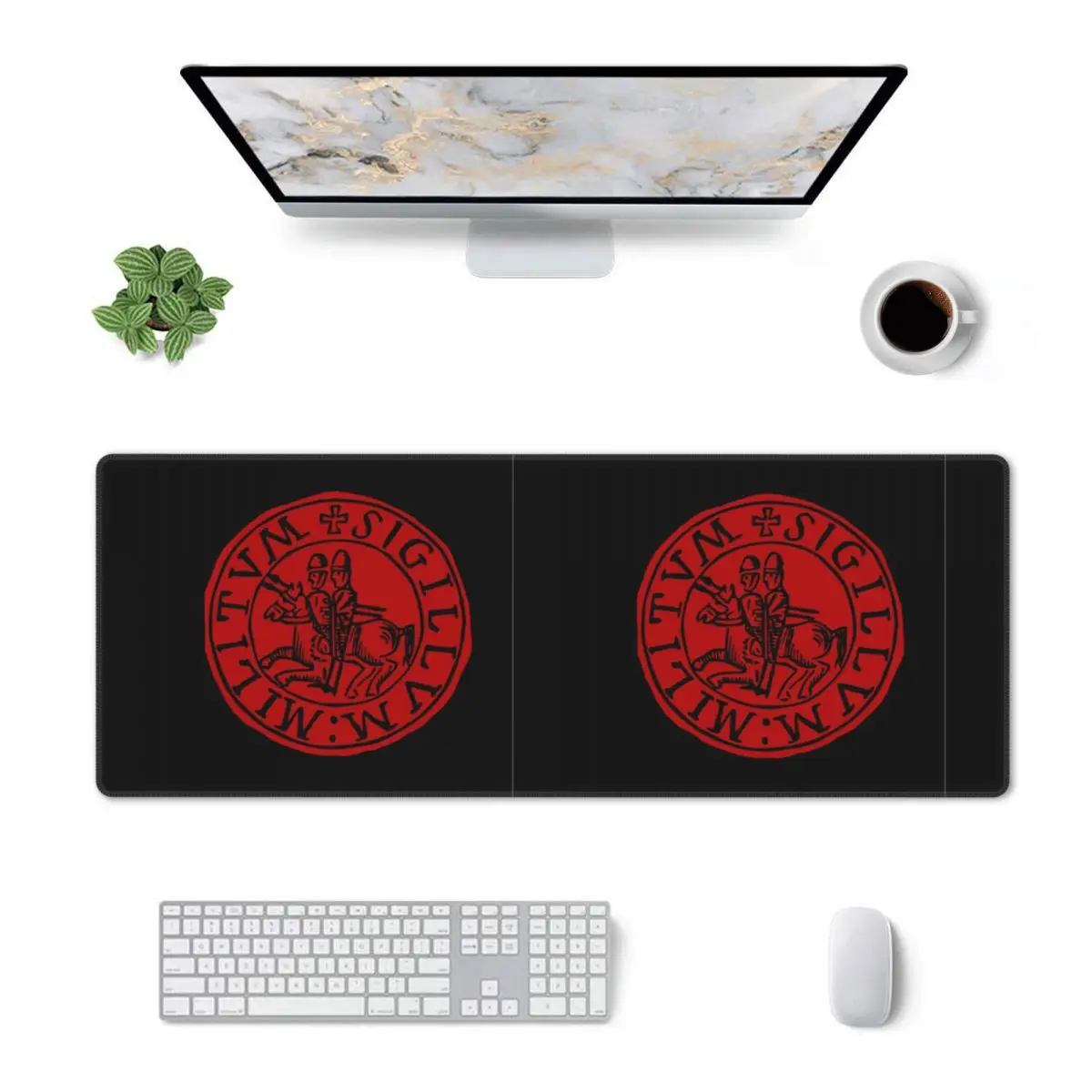 Large Mouse Pad Seal Of The Knights Templar Gamer PC Laptop Mats Keyboard Carpet Computer Gaming Office Accessories Desk Mat