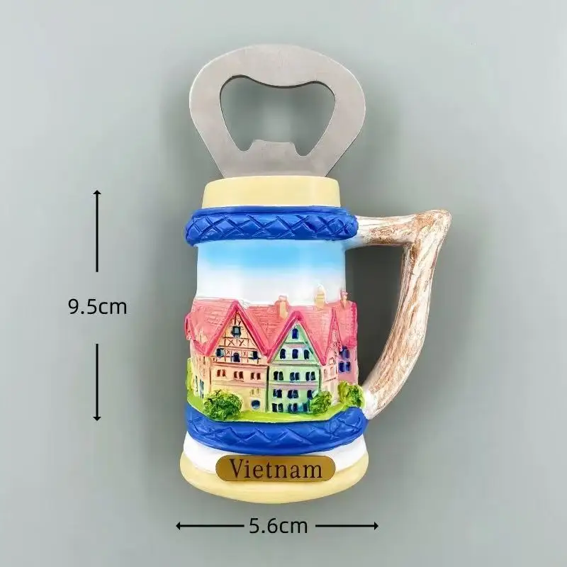 Vietnamese Hanoi European Town Tourist Souvenir Creative Three Dimensional European Architecture Classical Pot Bottle Opener Ref