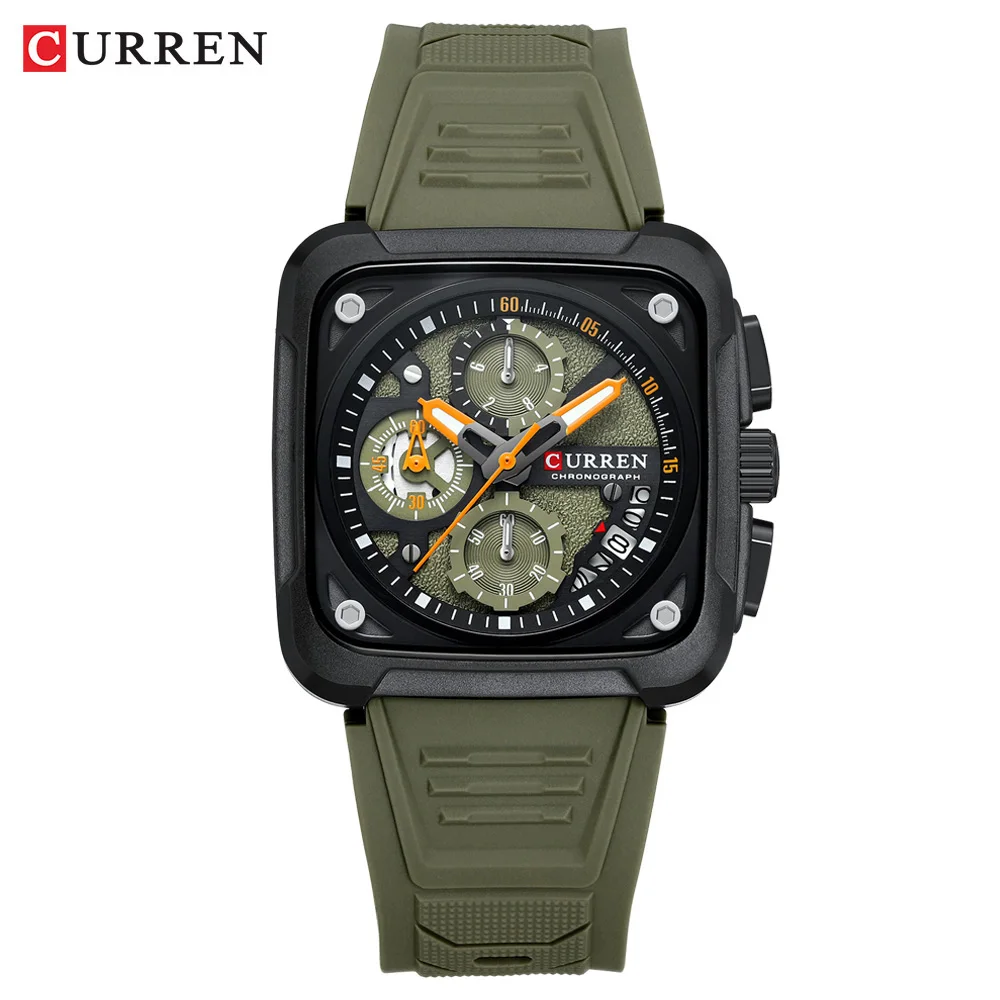 Sport Watch Silicone Strap Chronograph Men Quartz Military Watch Waterproof Wrist Watches Relogio Masculino Man Clock