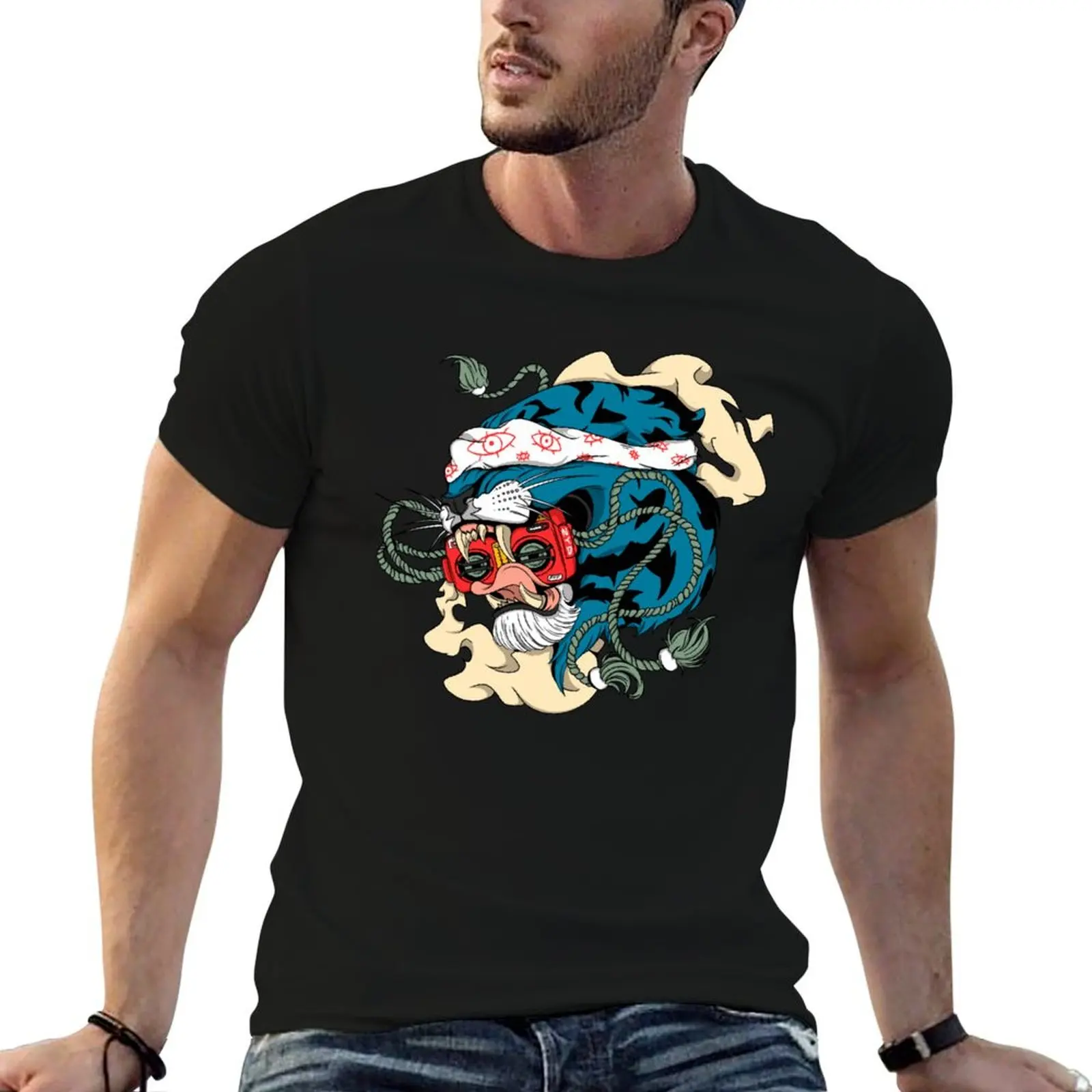 Blind Tiger T-Shirt Athletic Fit Sports Short Sleeve Top