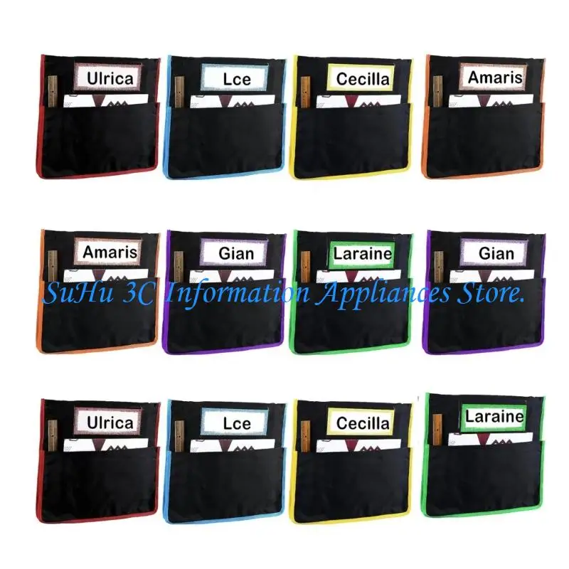 6/12Pcs Classroom Back Storage Bag High Capacity Cloth Chair Organiser For Student School Supplies Organization