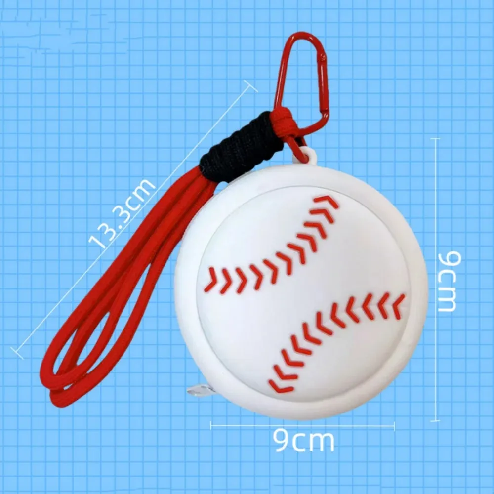 Creative Sports Silicone Coin Purse Basketball Football Volleyball Baseball Shaped Storage Bag Portable Headphone Box Keychain