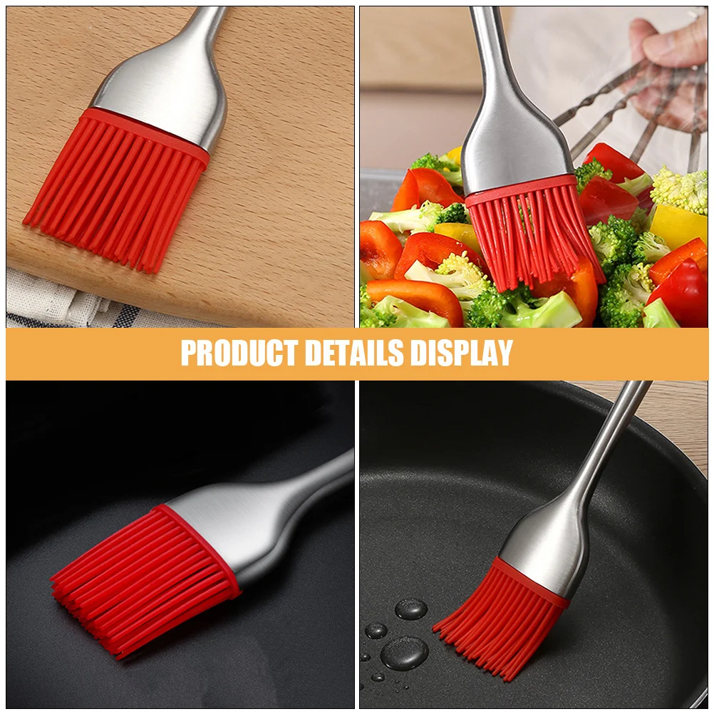 

4pcs Silicone Basting Brush Heads Refill Bbq Oil Sauce Applicator Heat Resistant Replacement For Cooking Baking Grilling
