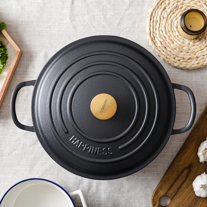 

Эмалированная чугунная кастрюля Queen с антипригарным покрытием, многофункциональная кастрюля, глубокая прочная посуда для тушения и тушения, домашней кухни