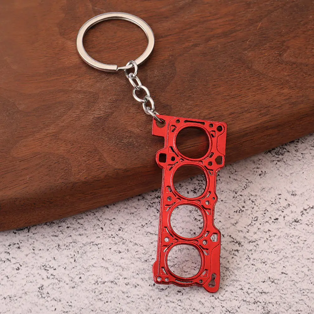 Tuning Keychain Car Modification Cylinder Head Engine Gasket Model Keychain Key Ring DIY Key Chain For F1 Racing Fans Gifts