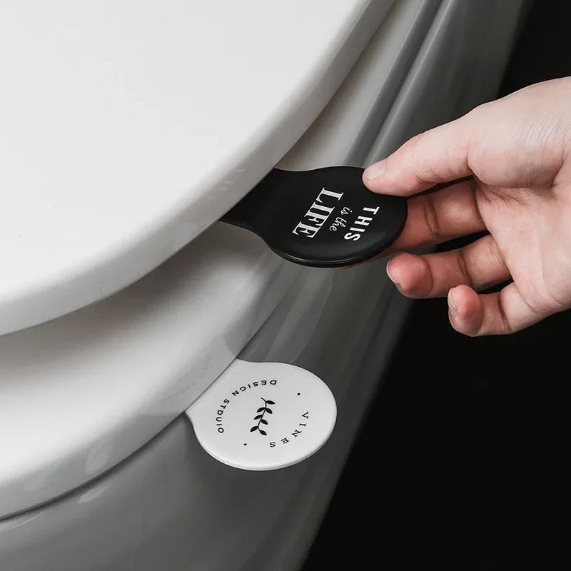 Anti-dirty Toilet Lid Lifter Bathroom Toilet Cover Handle Self-adhesive Toilet Seat Lid Holder Bathroom Accessories