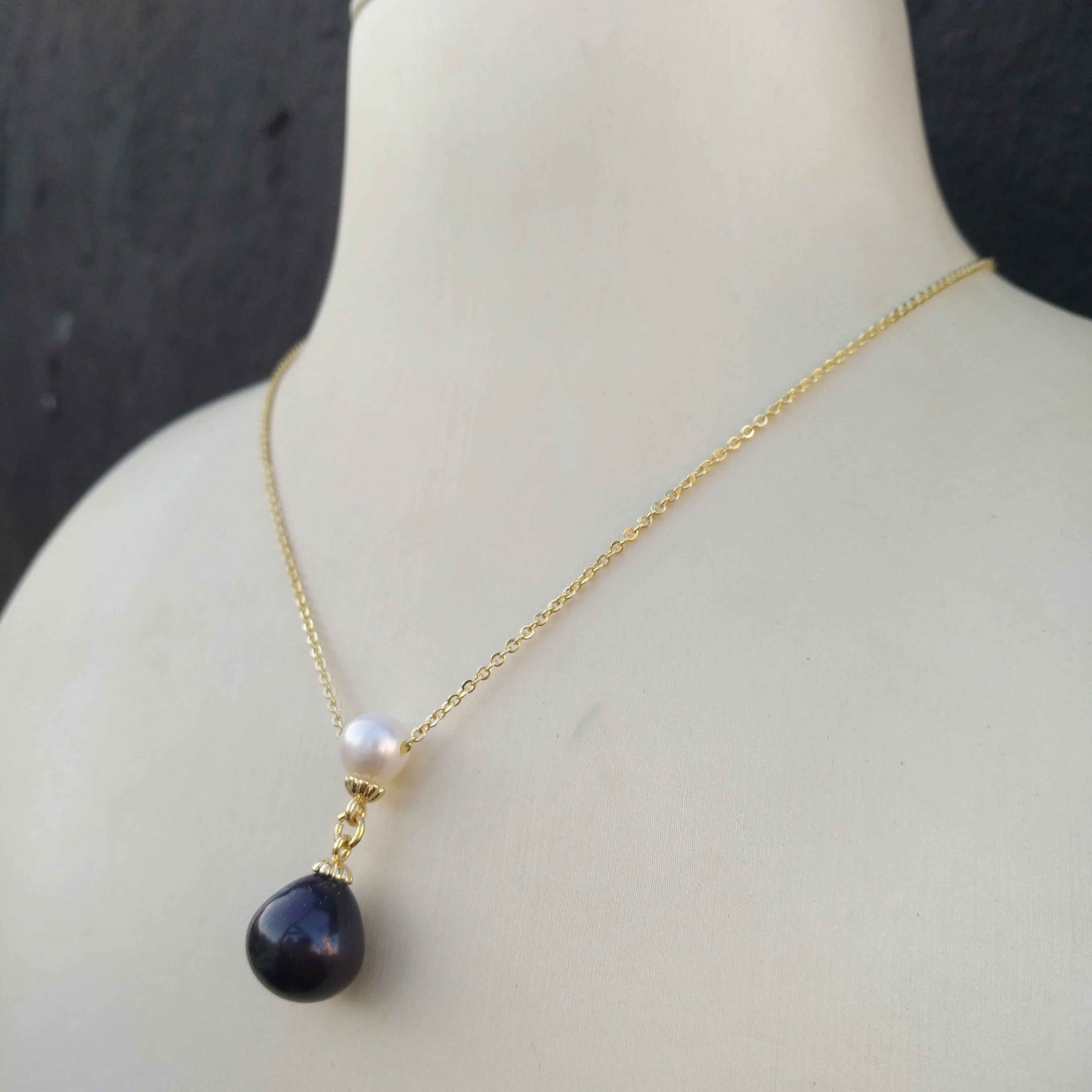 Vintage Popular White Black South Sea Real Natural Pearl Pendant Necklace Apply Any Occasion