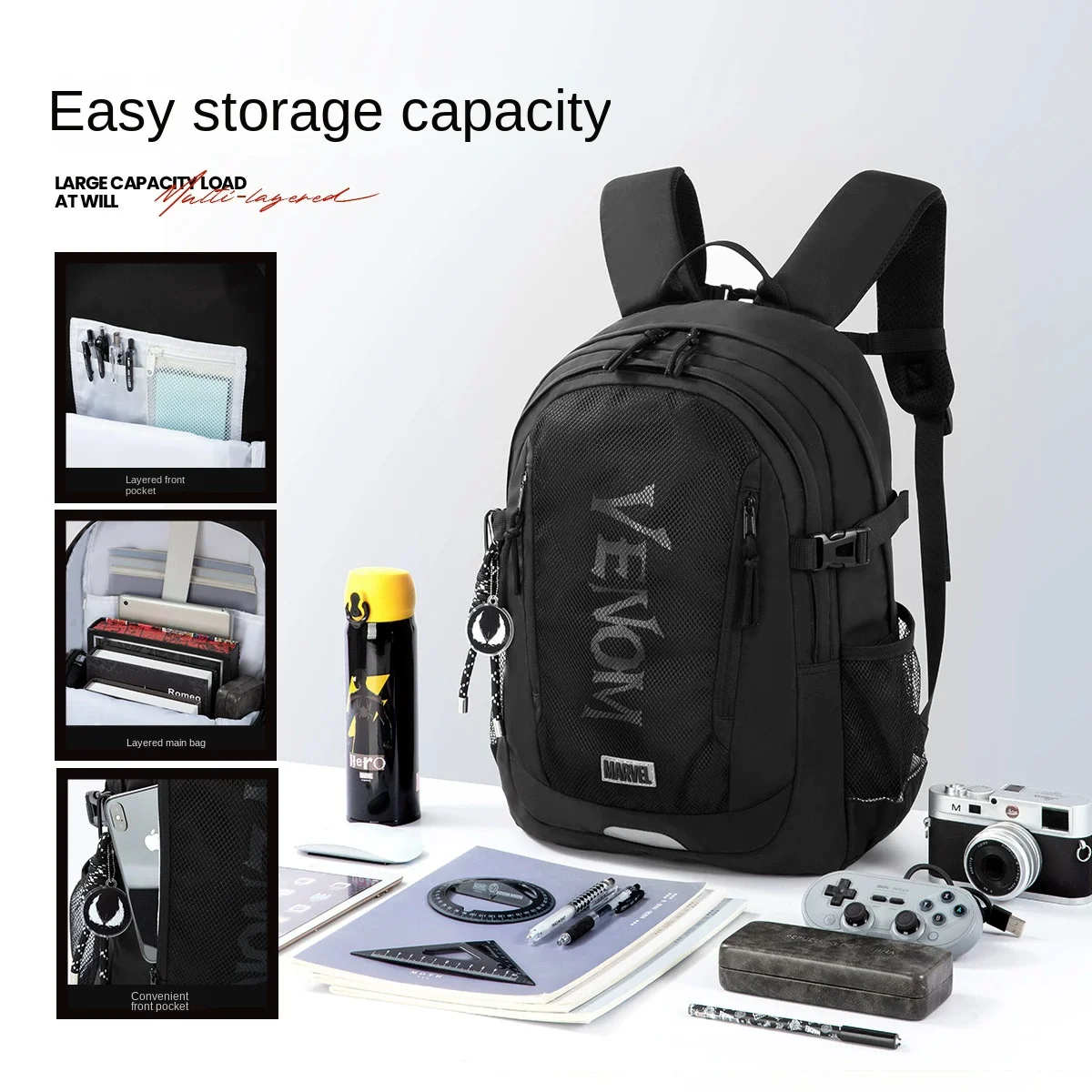 Marvel Boy School Bag Grade 3-6 Middle High School Student Shoulder Orthopedic Backpack Large Capacity Water Proof Mochilas