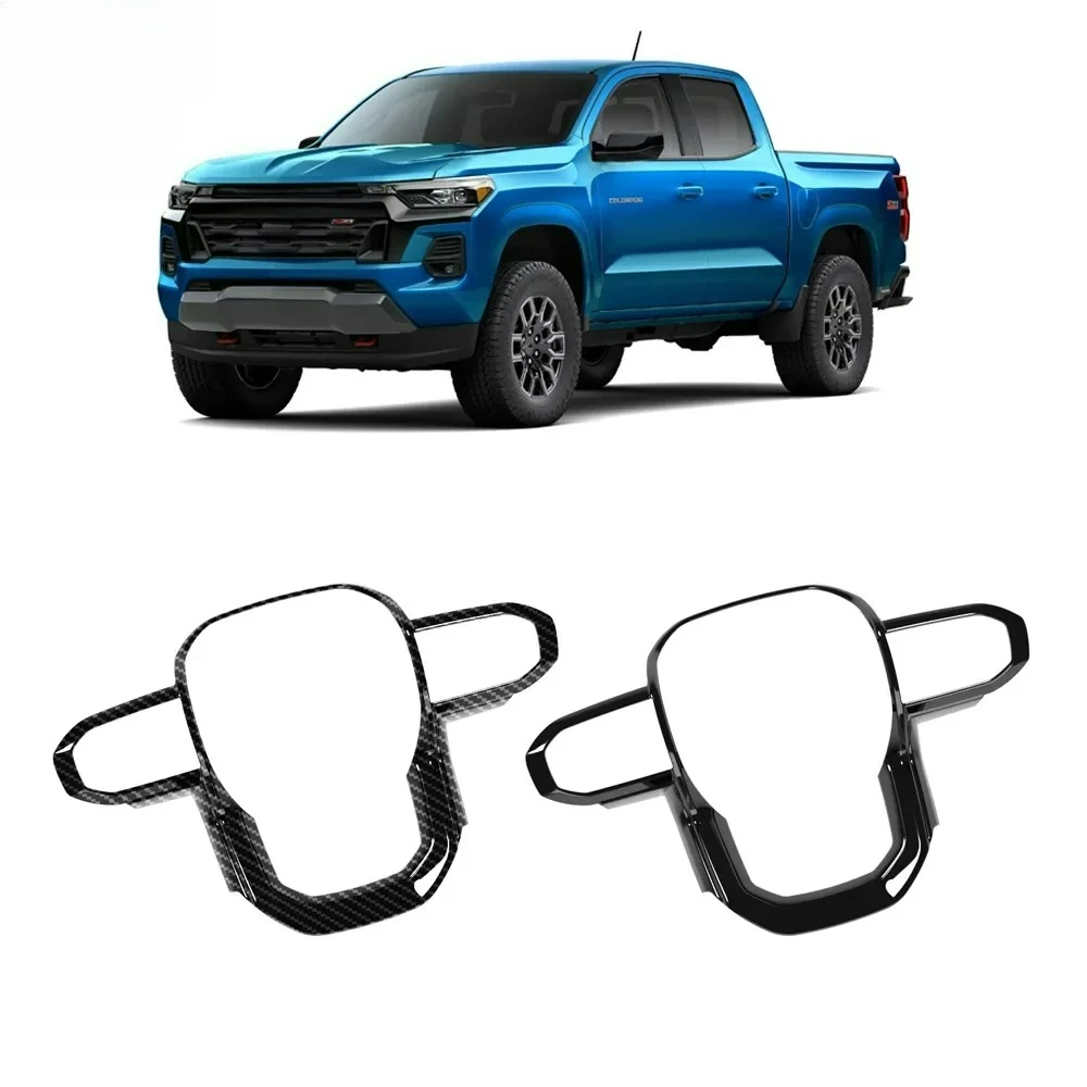 

For Chevrolet Colorado 2023 2024 ABS Carbon Fiber Steering Wheel Button Cover Trim direction button Decorative frame Sticker
