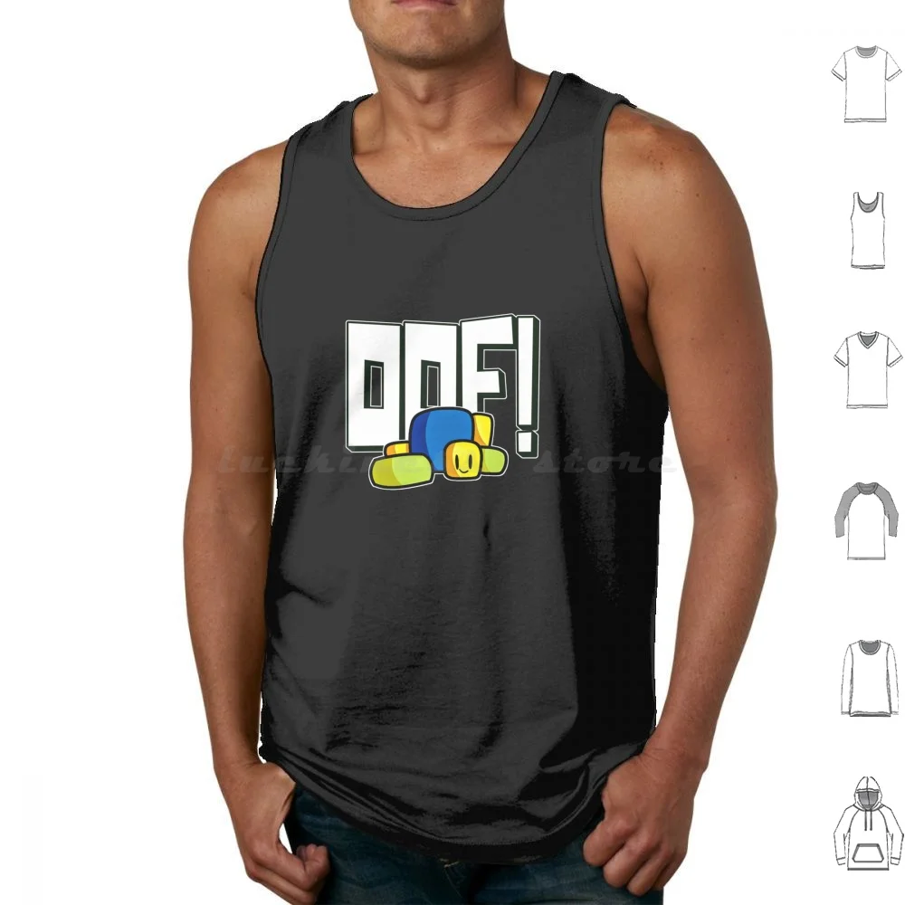 Cute Gaming Meme Noob Oof Oof! Meme Gamer Tank Tops Vest Sleeveless Dab Dabbing Game Noob Heed Oof Game Block 3d Game