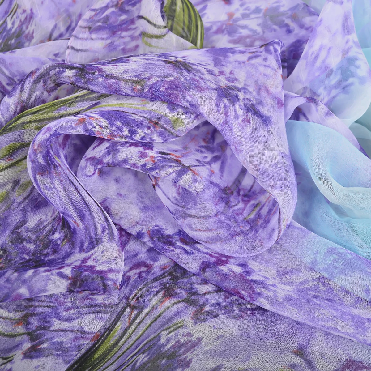 Fall Winter Purple Long Scarves Shawls Printed New Lavender Design Silk Scarf Headscarf Accessory Beach Shawl Cover-ups180*130cm