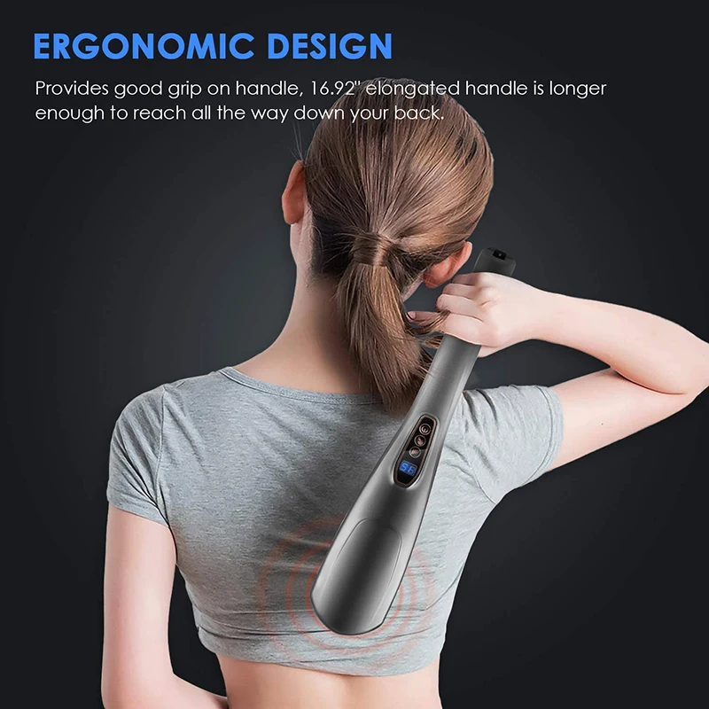 

Rechargeable handheld deep massage device, cordless electric body massage for muscle neck, deep tissue back massage machine