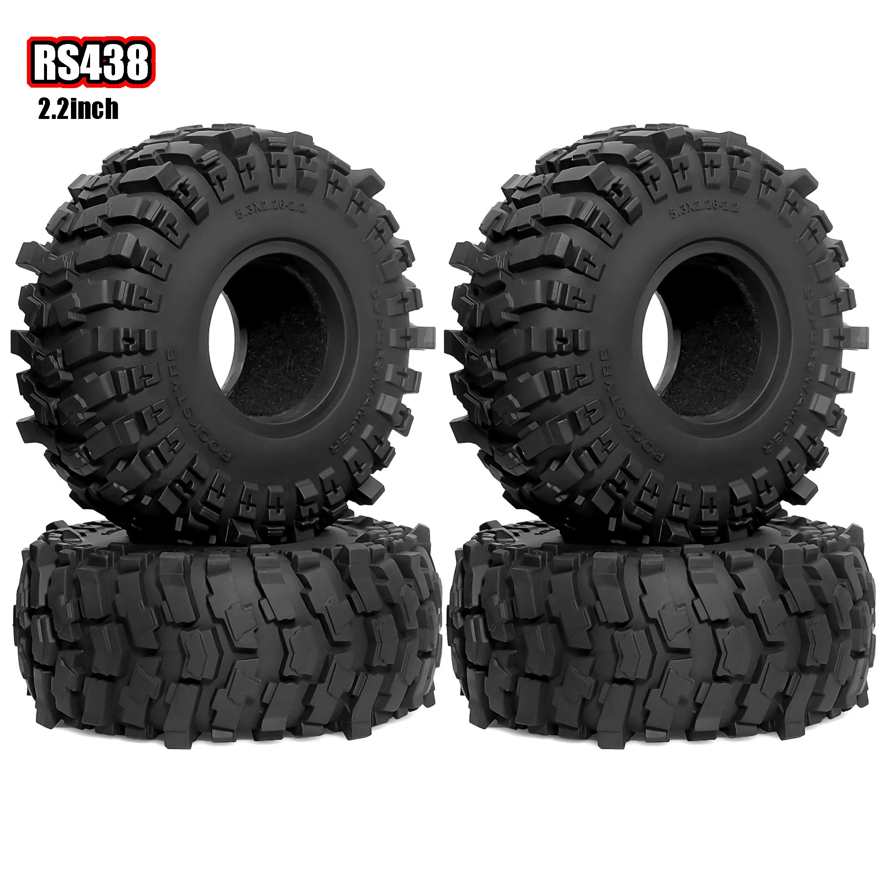 

4PCS 133mm 2.2 Inch RC Crawler Tires And Wheels High Grip Rubber Tyres for 1/10 Scale Axial SCX10 Capra Traxxas TRX-4 TRX-6