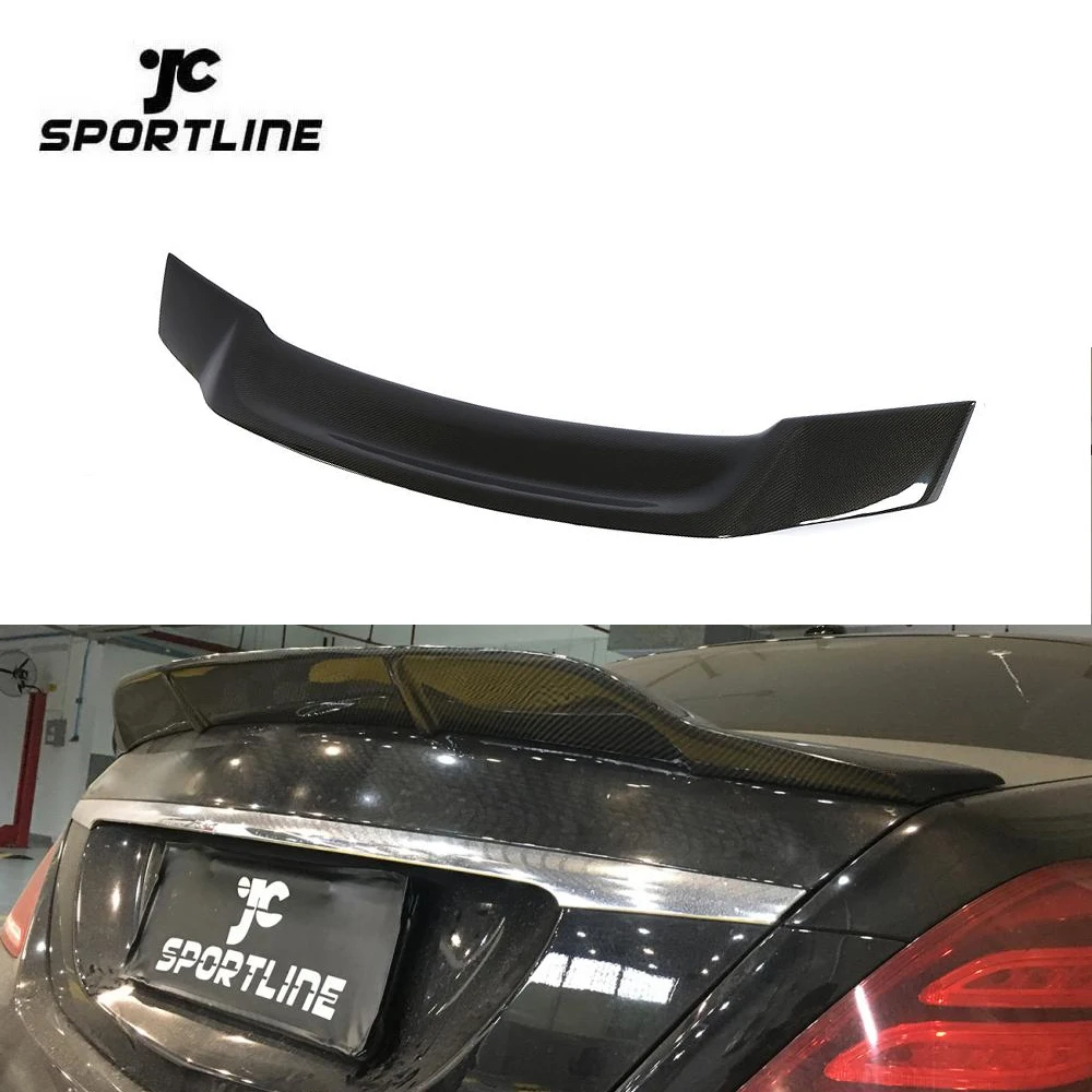 Carbon Fiber W222 S65 Car Ducktail Spoiler For S Class S400 S500 S550 S600 S63 AMG Sedan 2014-2019