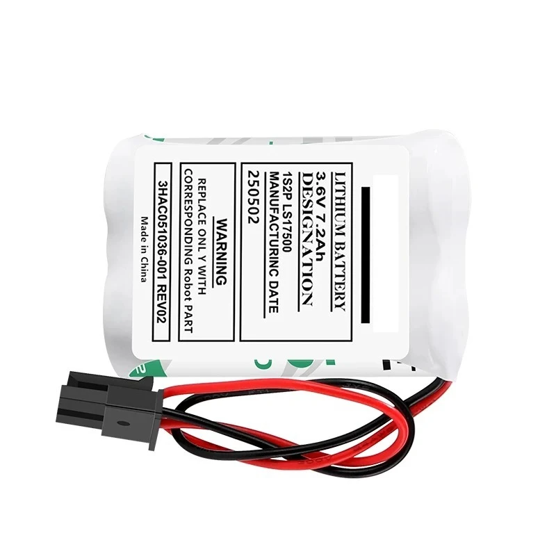 2pcs original 3hac051036-001 3.6v 7.2ah robot manipulator irb120 for smb memory battery