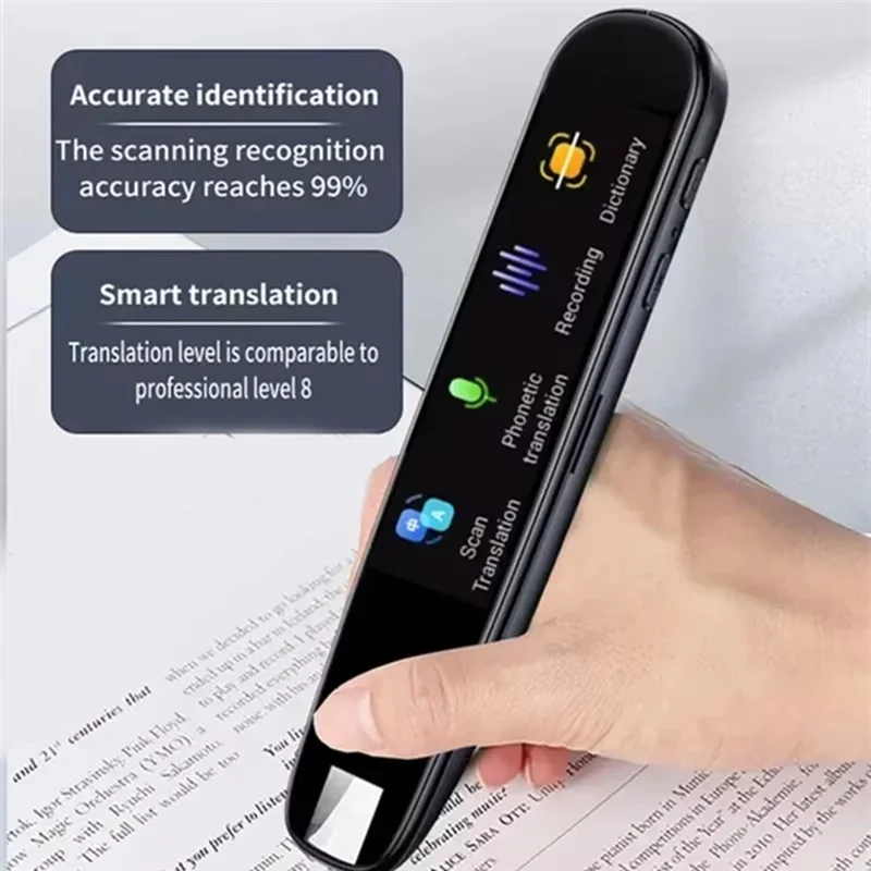 A45U Vioce Translator Pen Intelligent Scanning Pen 112 Language Offline Translation Pen Dictionary Pen Fortravel Business Black